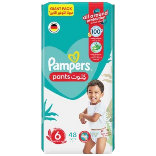 Pampers Baby Dry Pants Diapers with Aloe Vera Lotion, 360 Fit & up to 100% Leakproof, Size 6 (16-21 kg) 48pcs