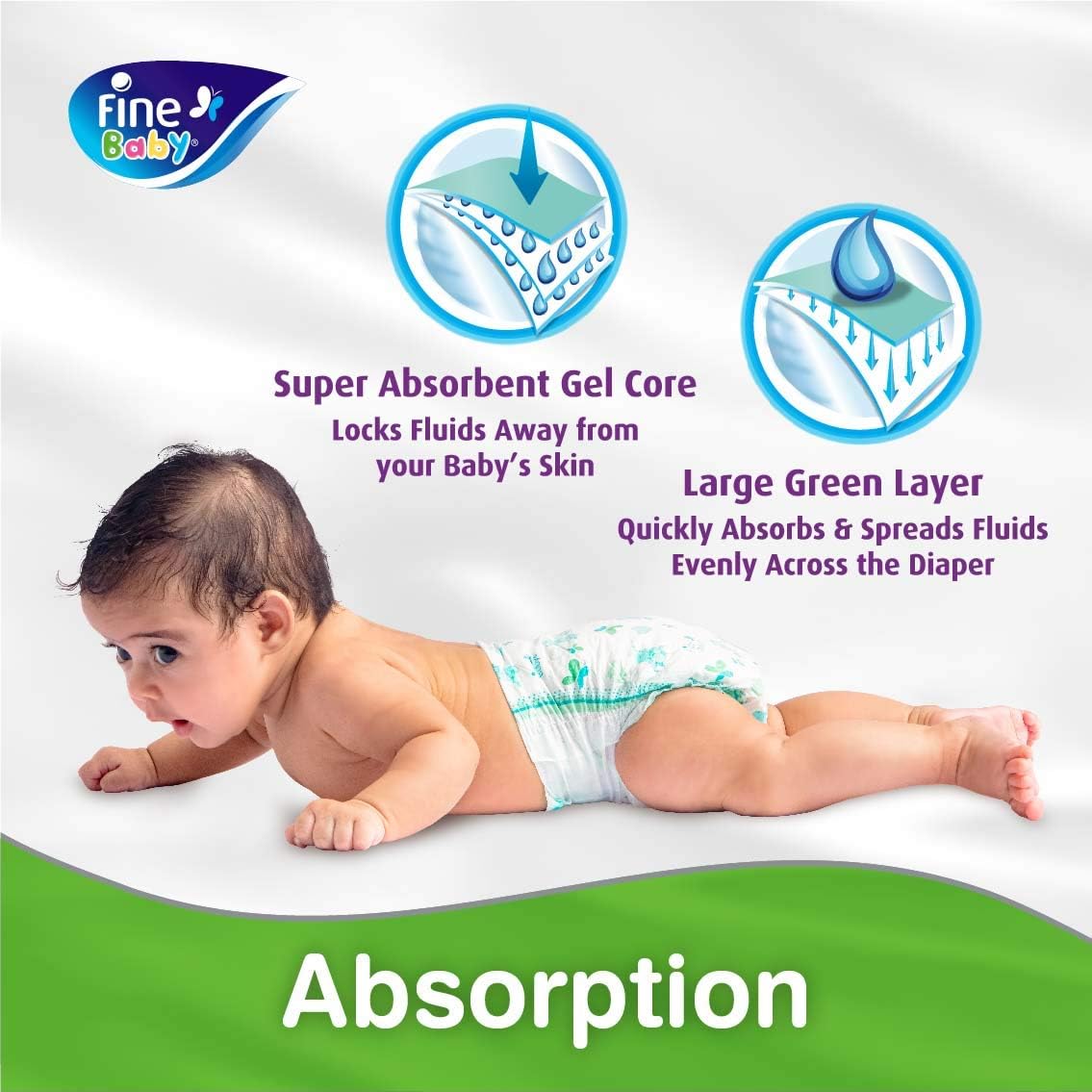 Fine Baby Diapers, Size 3, Medium, 4-9 kg