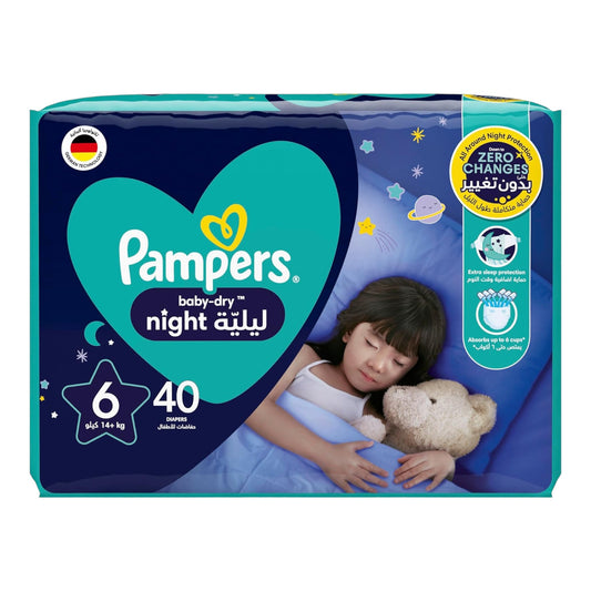 Pampers Baby-Dry Night Diapers Size 6 (14+ kg) 40pcs