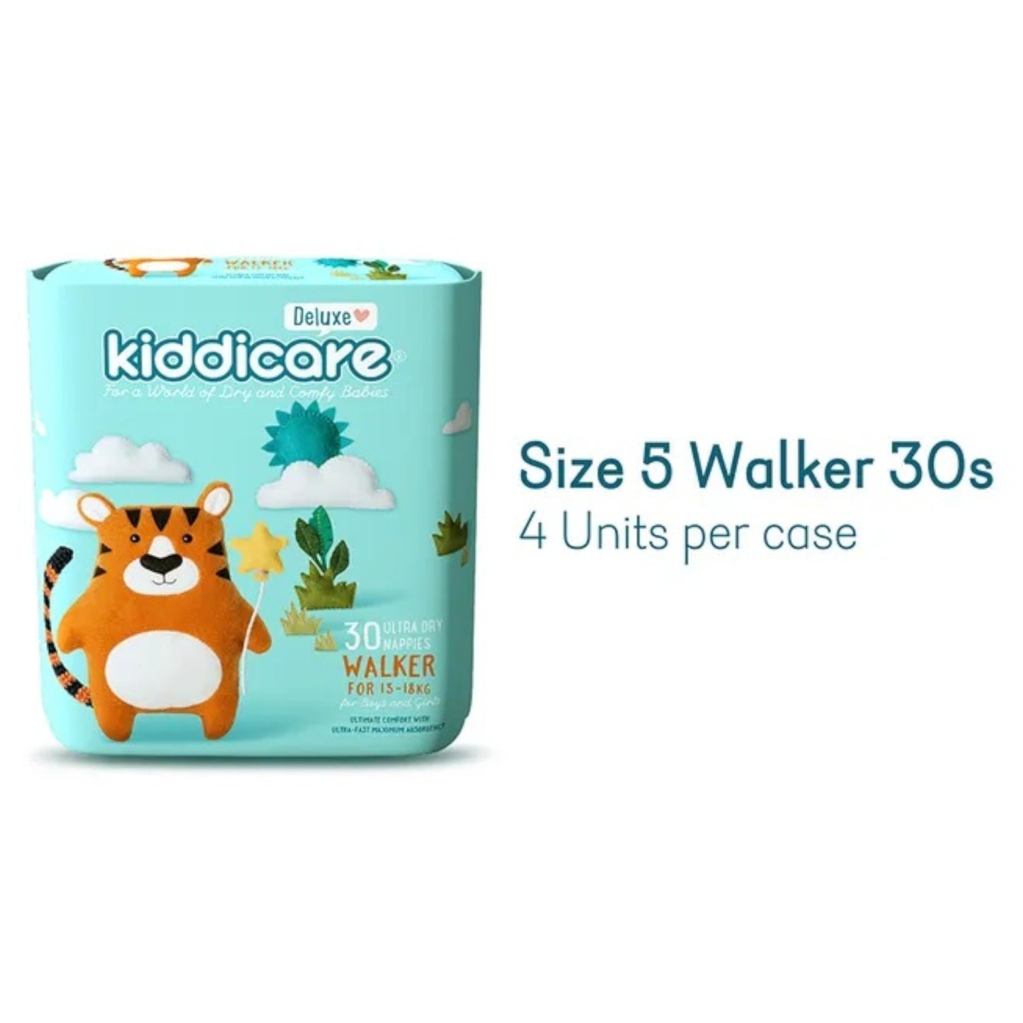 Kiddicare Diapers - Walker Nappies - Size 5 - 13-18kg - Pack of 30