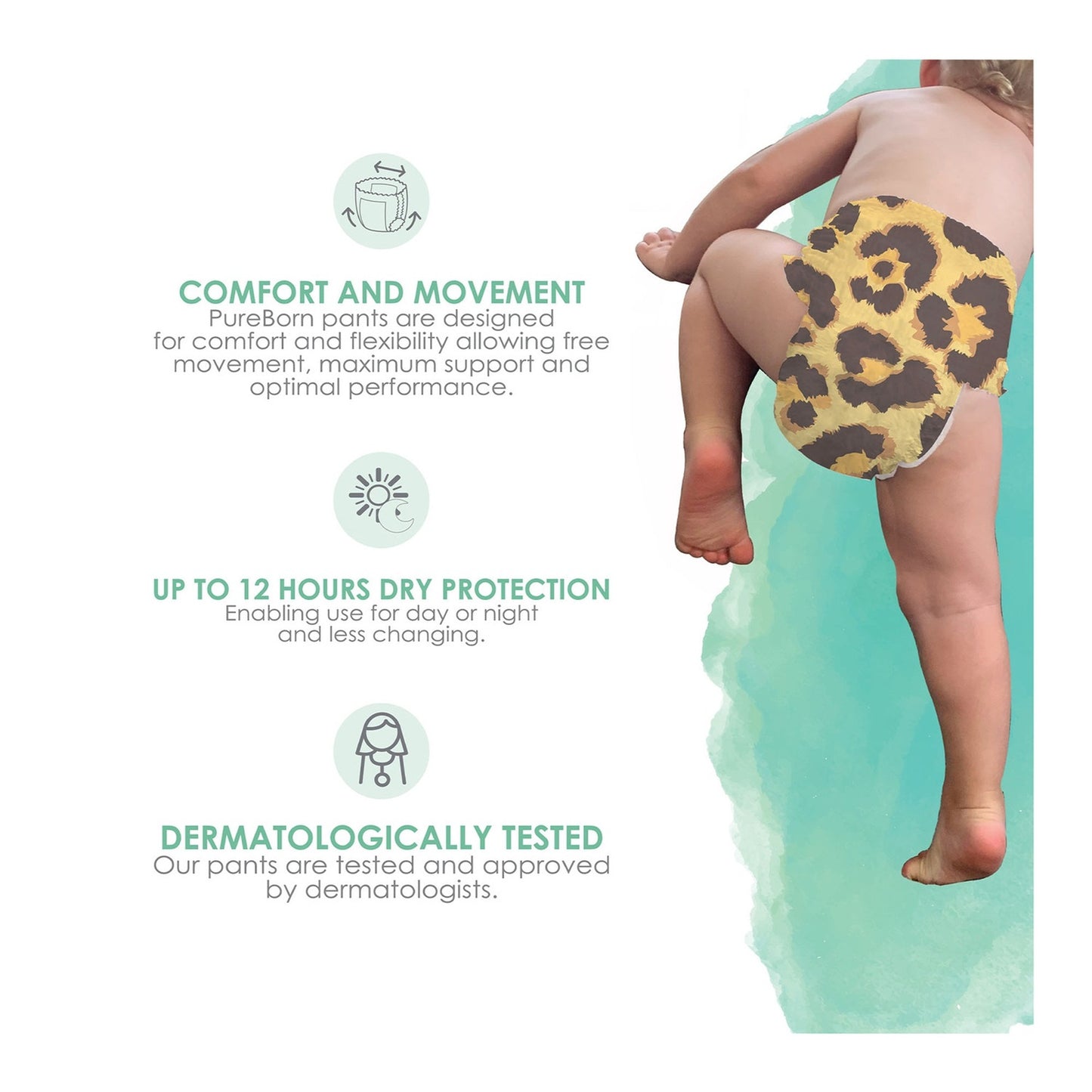 Pure Born Diaper Pants Size 4 (9-15 kg) 22 pcs