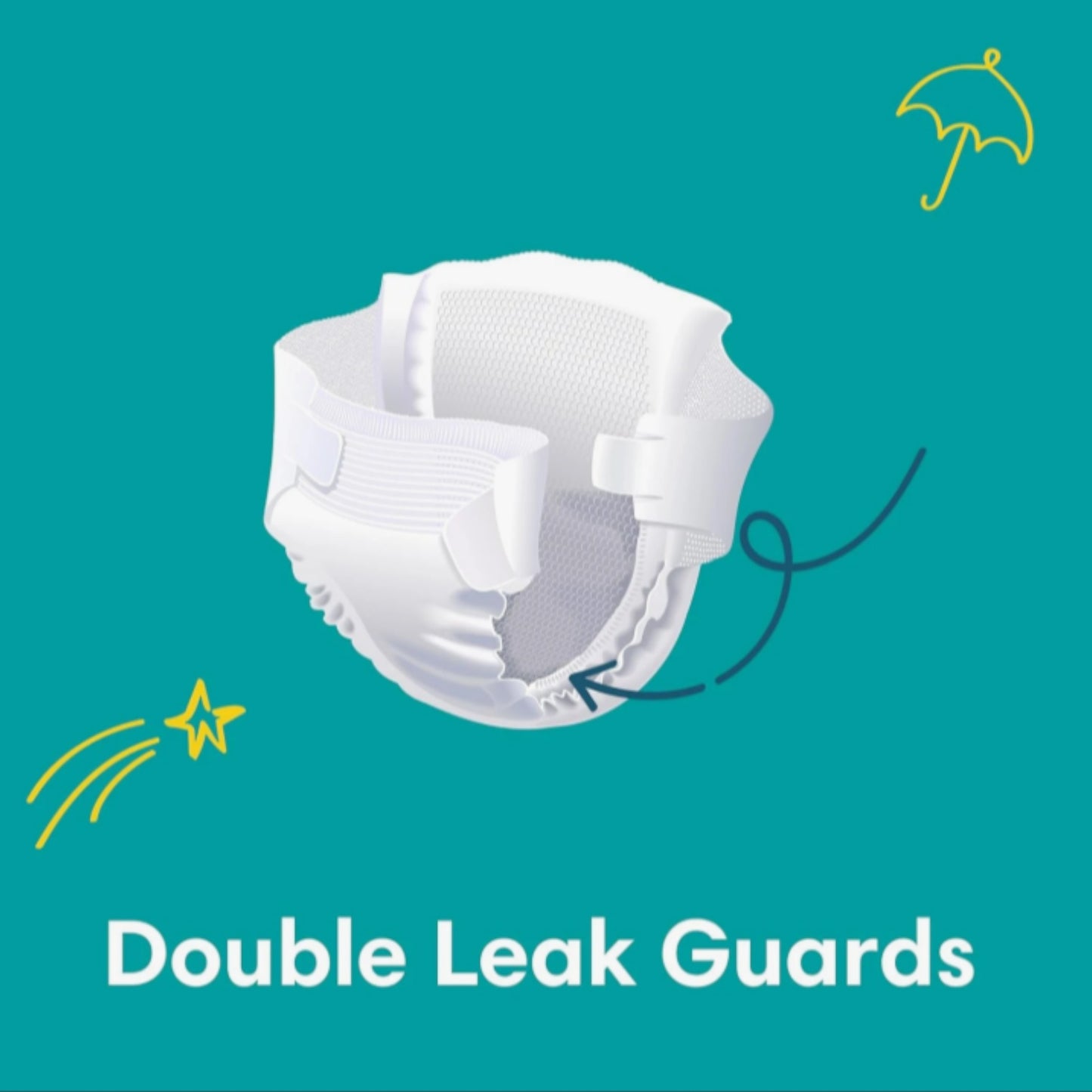 Pampers Baby-Dry Taped Diapers, up to 100% Leakage Protection, Size 6 (13+ kg) 10pcs