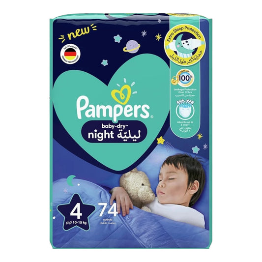 Pampers Baby-Dry Night Diapers Size 4 (10-15 kg) 74pcs