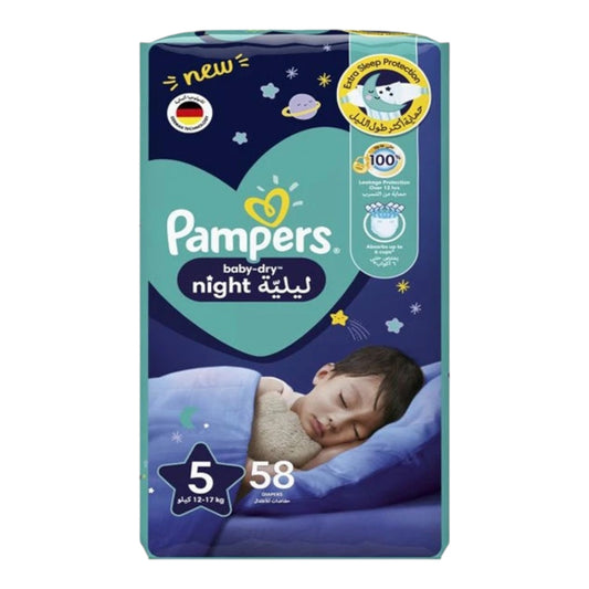 Pampers Baby-Dry Night Diapers Size 5 (12-17 kg) 58pcs