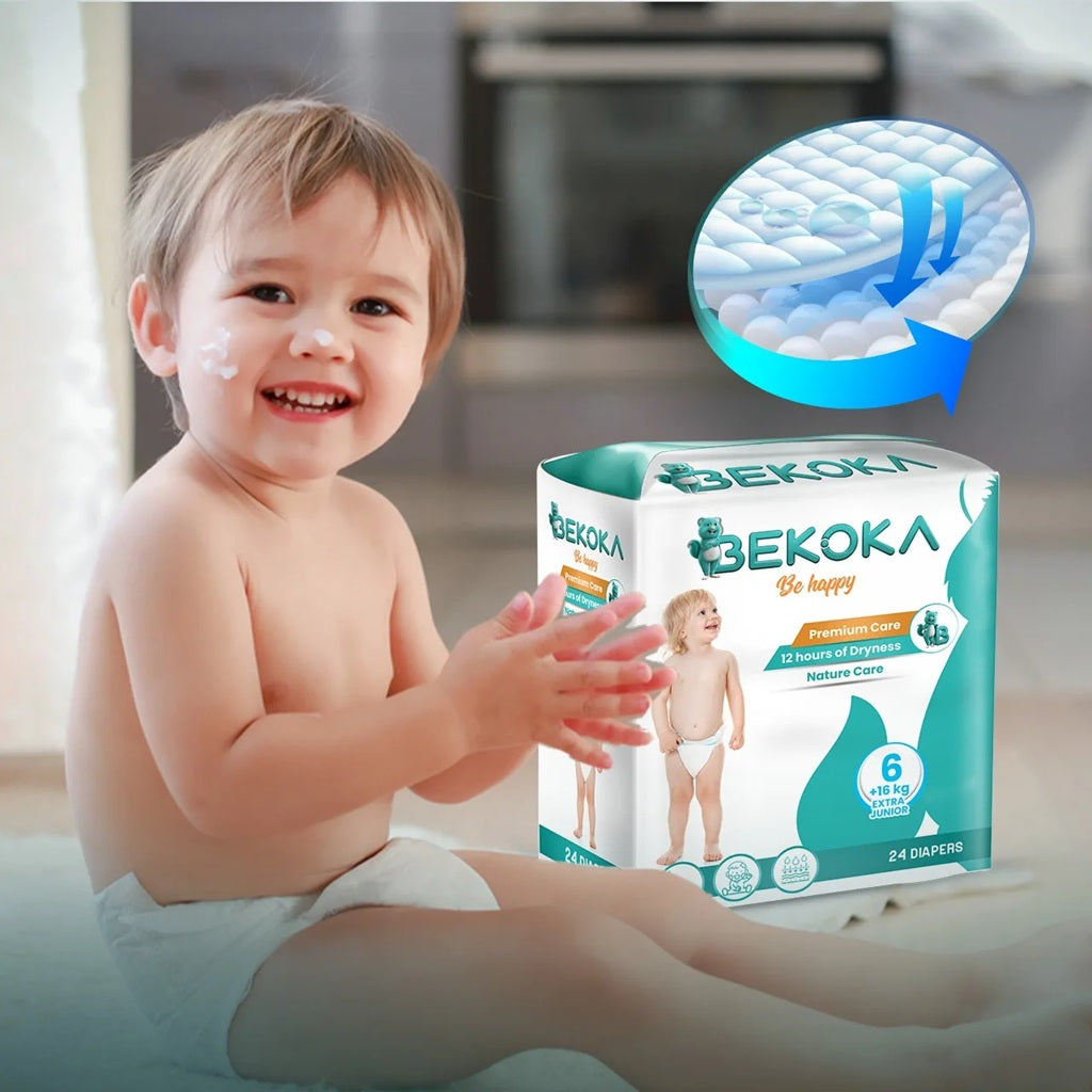 Bekoka The Best Sleepy Natural Diaper, Size 6 (+25kg) Extra Junior - Pack of 24 Pcs