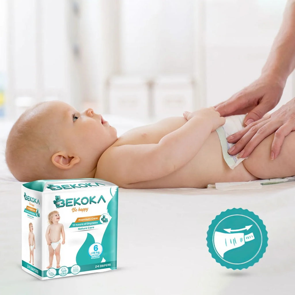 Bekoka The Best Sleepy Natural Diaper, Size 6 (+25kg) Extra Junior - Pack of 24 Pcs