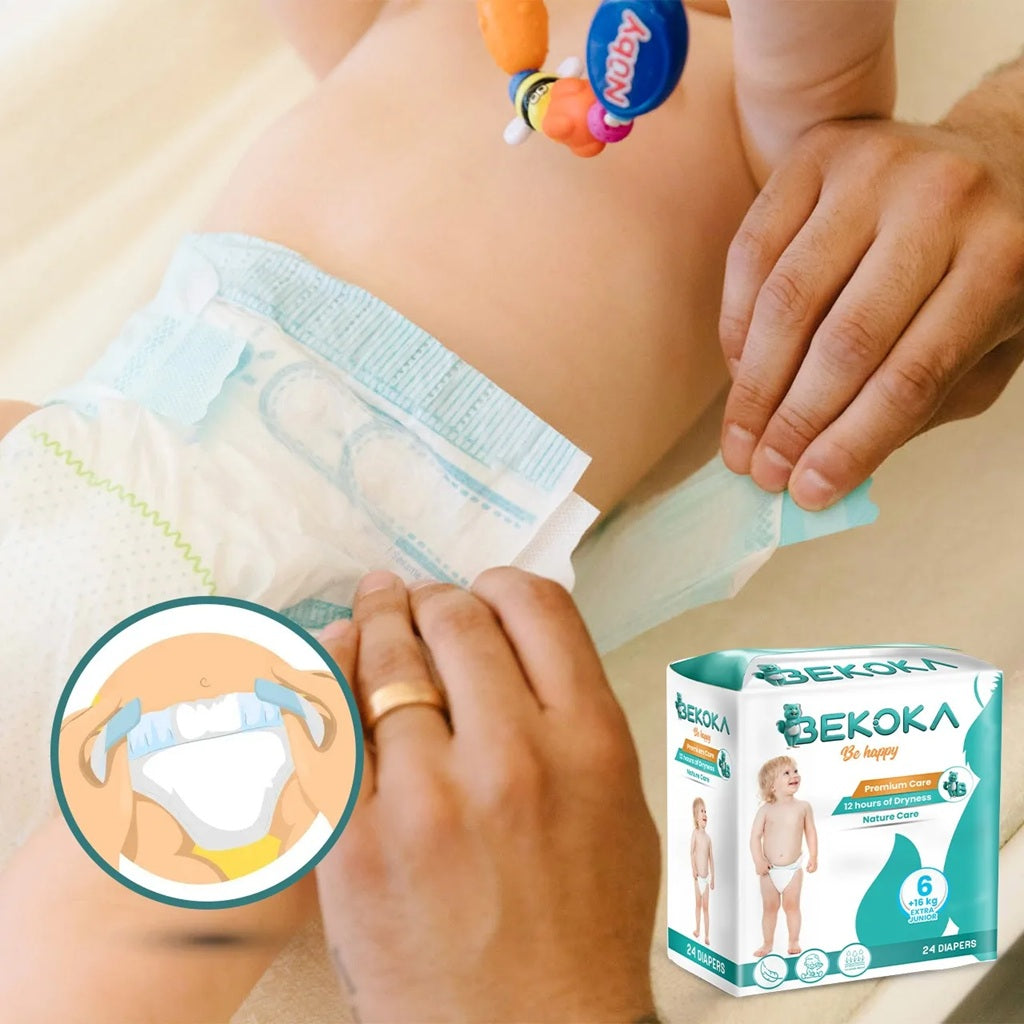 Bekoka The Best Sleepy Natural Diaper, Size 6 (+25kg) Extra Junior - Pack of 24 Pcs