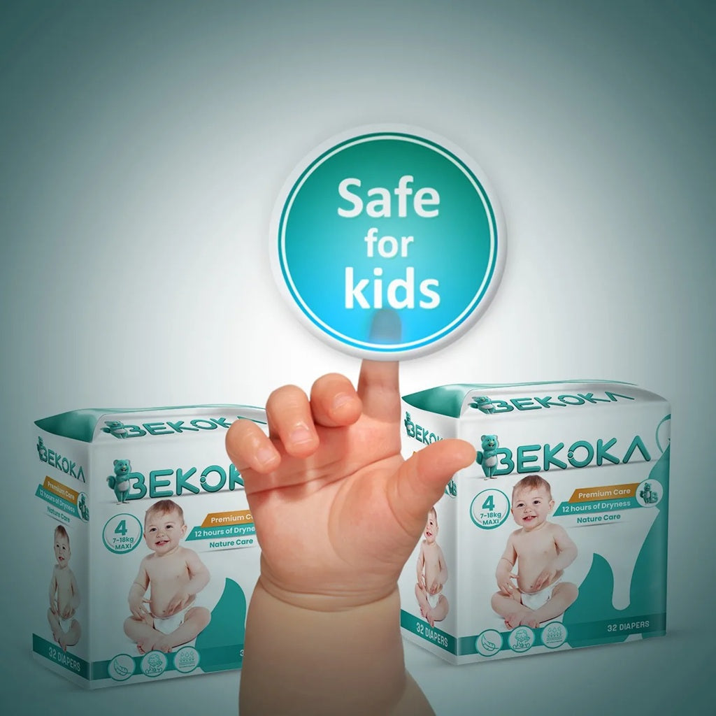 BEKOKA High-quality Diapers, Size 4 (7-18kg) Maxi - Pack of 32 Pcs