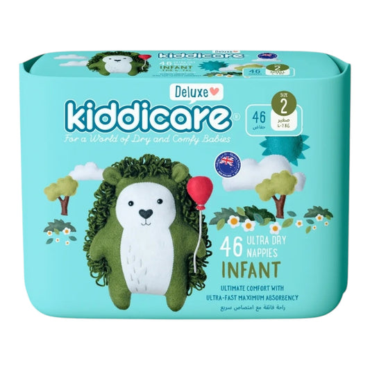 Kiddicare Diapers - Infant Nappies - Size 2 - 4-7kg - Pack of 46
