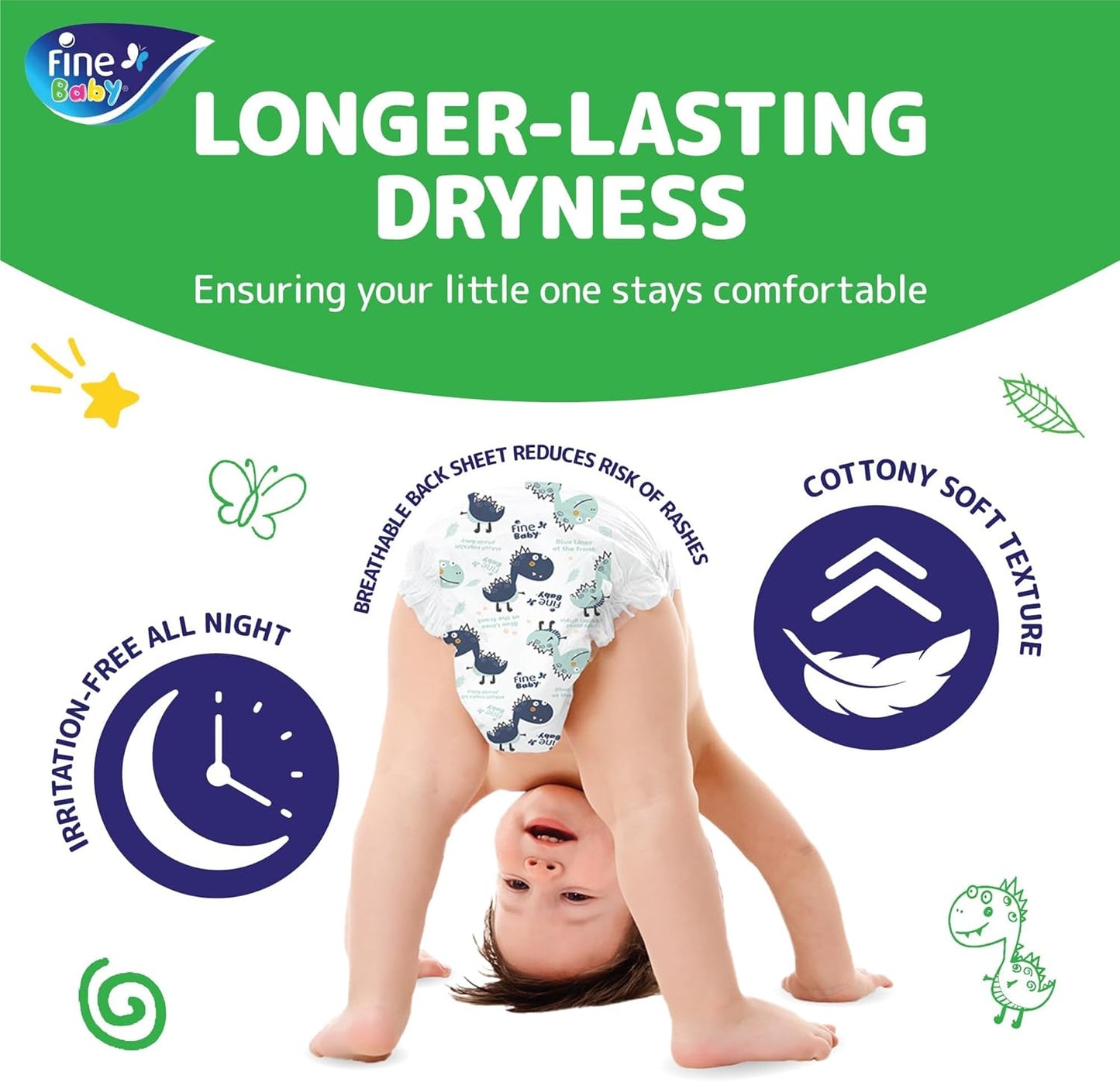 Fine Baby Diapers Size 5 Maxi 11-18 kg 40pcs