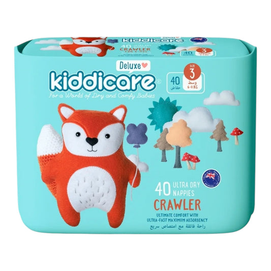 Kiddicare Diapers - Crawler Nappies - Size 3 - 6-11kg - Pack of 40