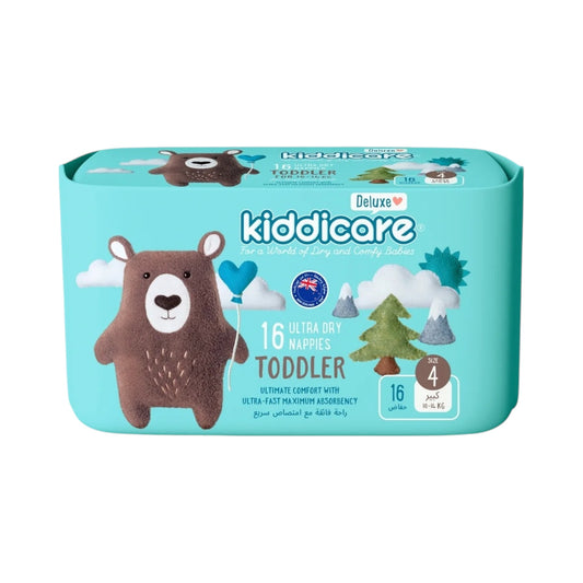 Kiddicare Diapers - Toddler Nappies - Size 4 - 10-14kg - Pack of 16