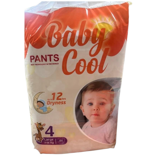 Baby Cool Ultimate Comfort Pants Diapers, Size 4 (7–14 kg), Soft & Breathable Fit, Up to 12-Hour Dryness, Easy Pull-Up Design, 44 Count