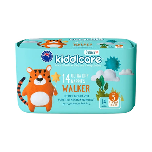 Kiddicare Diapers - Walker Nappies - Size 5 - 13-18kg - Pack of 14