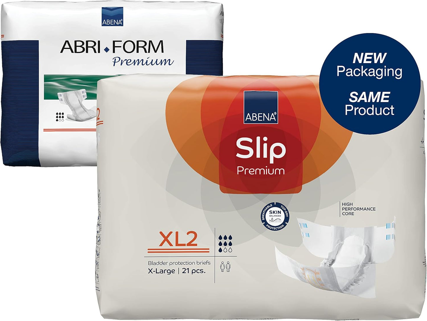ABENA Slip Premium All-In-One Incontinence Pads for Men & Women, Eco-Friendly, XL 2, 110-170cm Waist, 3400ml Absorbency, 21PK