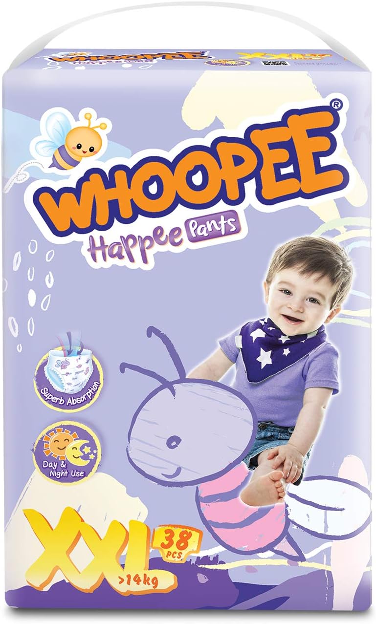Whoopee Happee Pants Size XXL (over 14kg) 38 Diapers