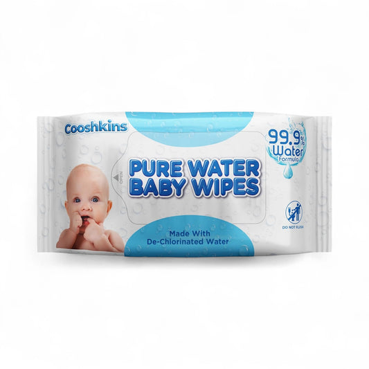 COOSHKINS De-Chlorinated Pure Water Baby Wipes with Gentle 99.9% Water Formula with Grapefruit Extract - 60 Count (Pack of 1) - Pure Comfort for Your Little One