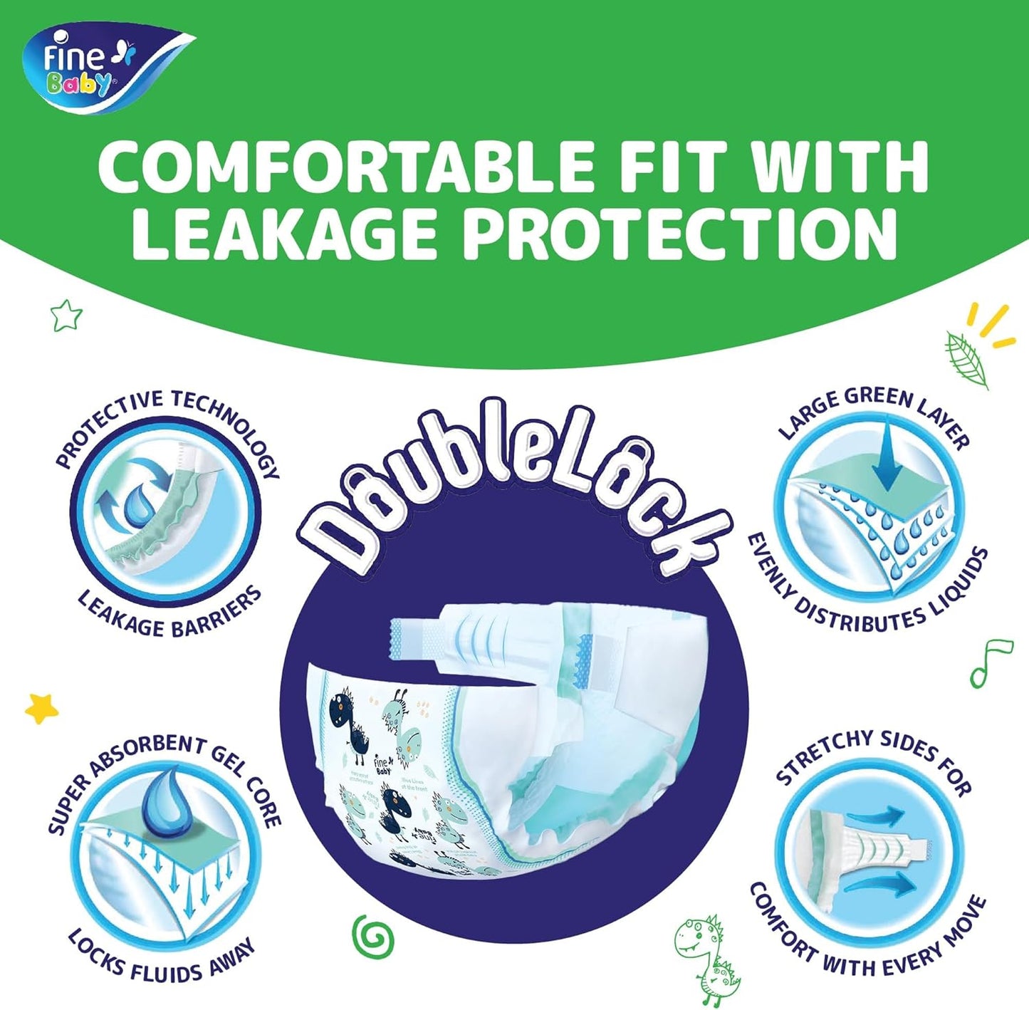 Fine Baby Diapers - Size 6 | Junior | 16+kg | 54pcs