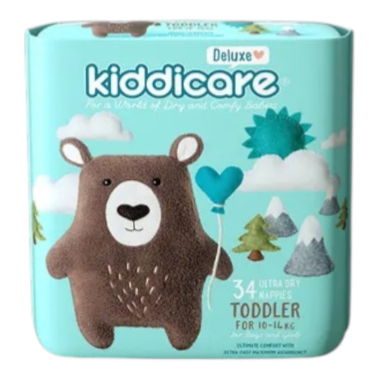 Kiddicare Diapers - Toddler Nappies - Size 4 - 10-14kg - Pack of 34
