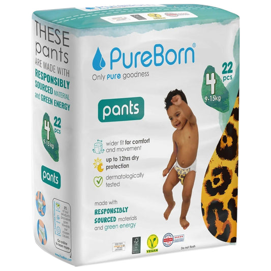 Pure Born Diaper Pants Size 4 (9-15 kg) 22 pcs