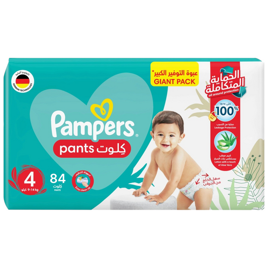 Pampers Baby Dry Pants Diapers with Aloe Vera Lotion, 360 Fit & up to 100% Leakproof, Size 4, 9-14 kg
