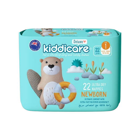 Kiddicare Diapers - New Born Nappies - Size 1 (Up to 5 kg) Pack of 22
